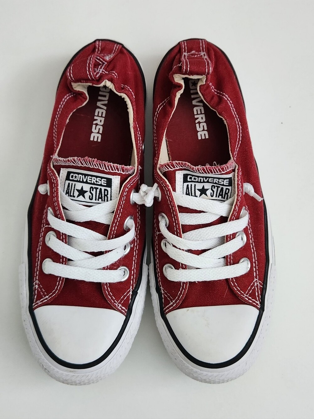 Converse All Star Shoreline Slip On Burgundy Red Sneakers Sz 7.5